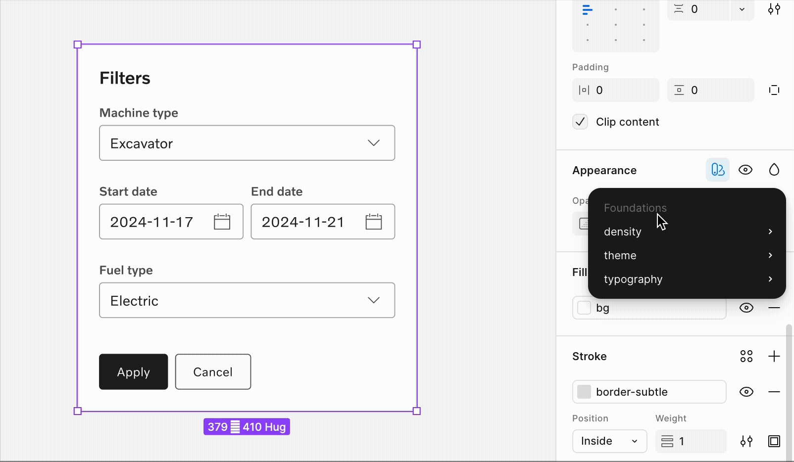 Animated mockup of applying compact density to Web components