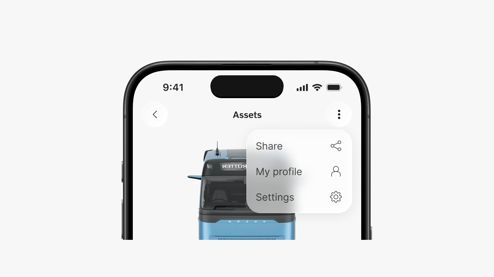 Mockup of liquid glass components overlaying pages in mobile app