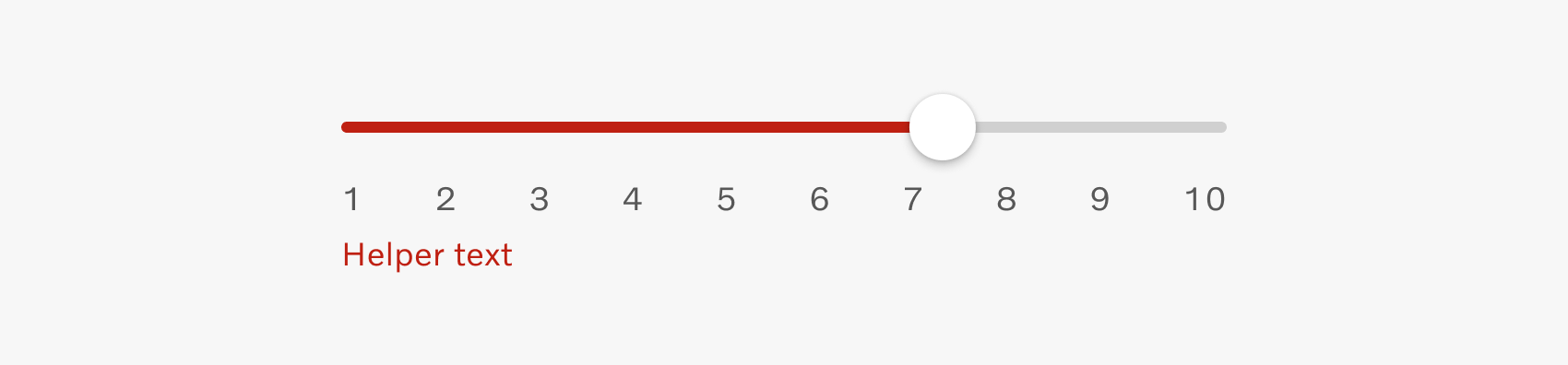 Mockup of new slider features, including helper text, steps, and the error state